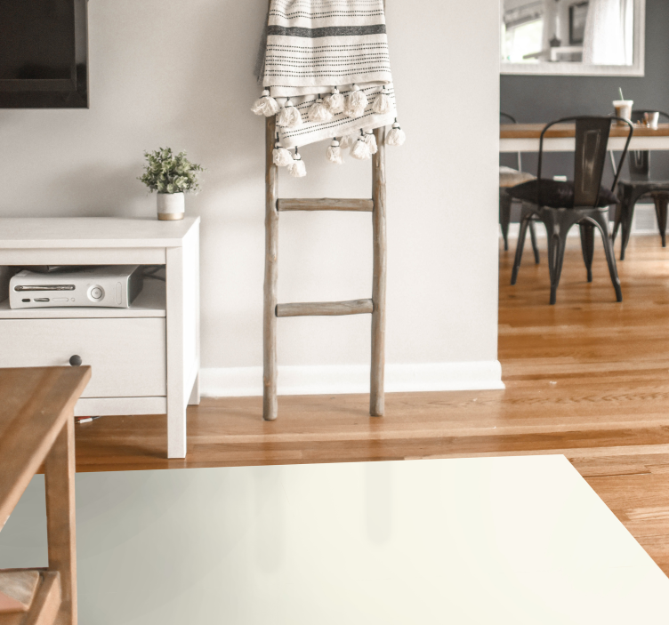 Alfombra vinílica rectangular color crema - TenVinilo