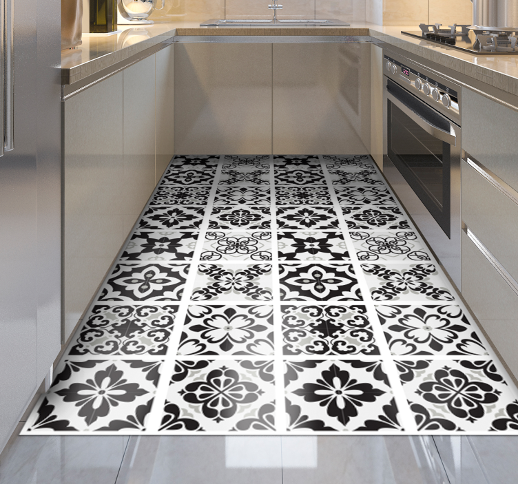 Alfombras vinílicas modernas Azulejos en blanco y negro - TenVinilo