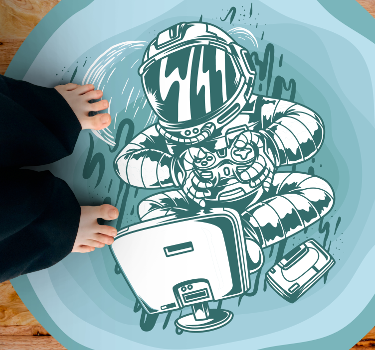 Alfombras vinílicas modernas Consola portátil de dibujos animados - TenVinilo