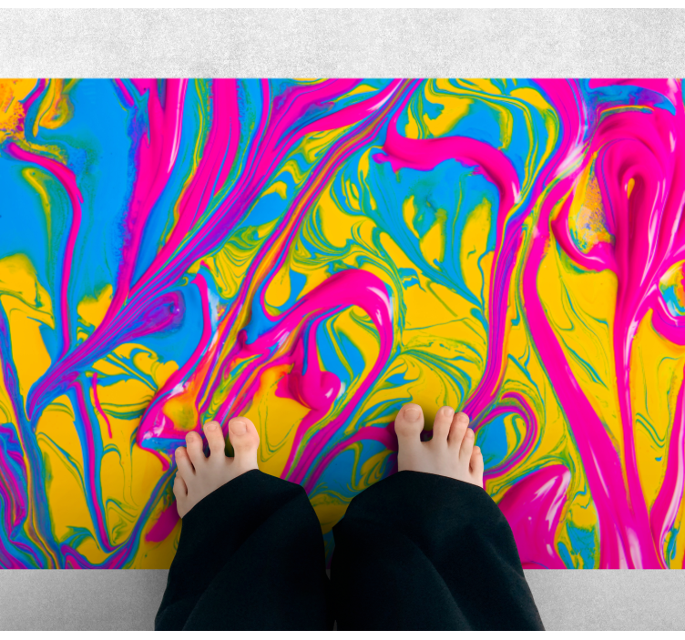 Alfombras vinílicas modernas Efecto de pintura colorida - TenVinilo