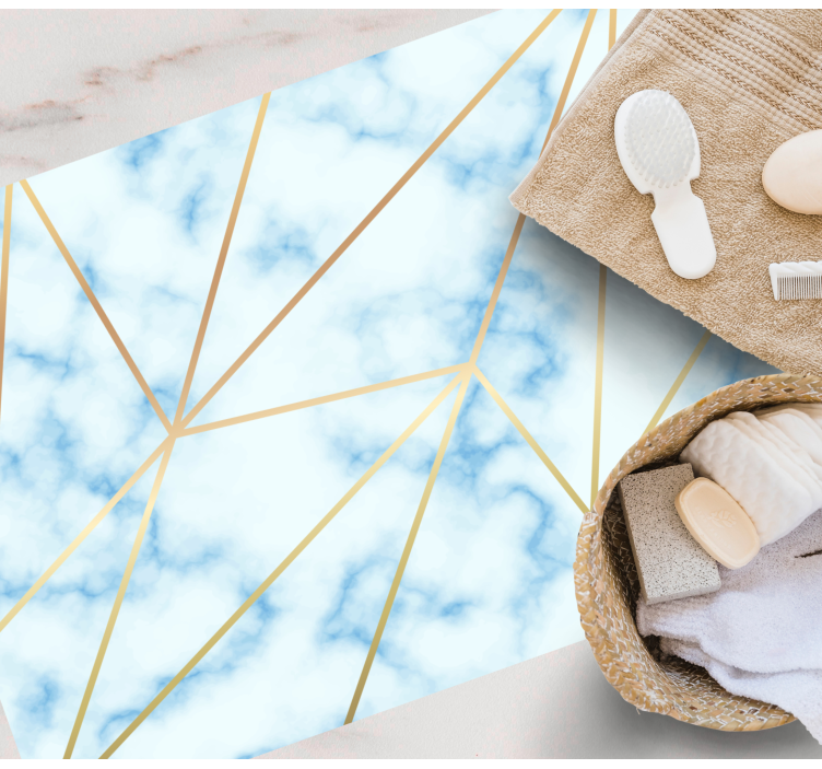 Alfombras vinílicas modernas Efecto mármol azul claro - TenVinilo