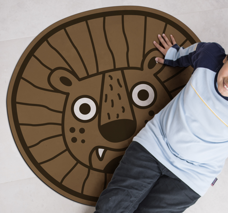 Aflombra vinílica animales León de vinilo alfombra para niños - TenVinilo