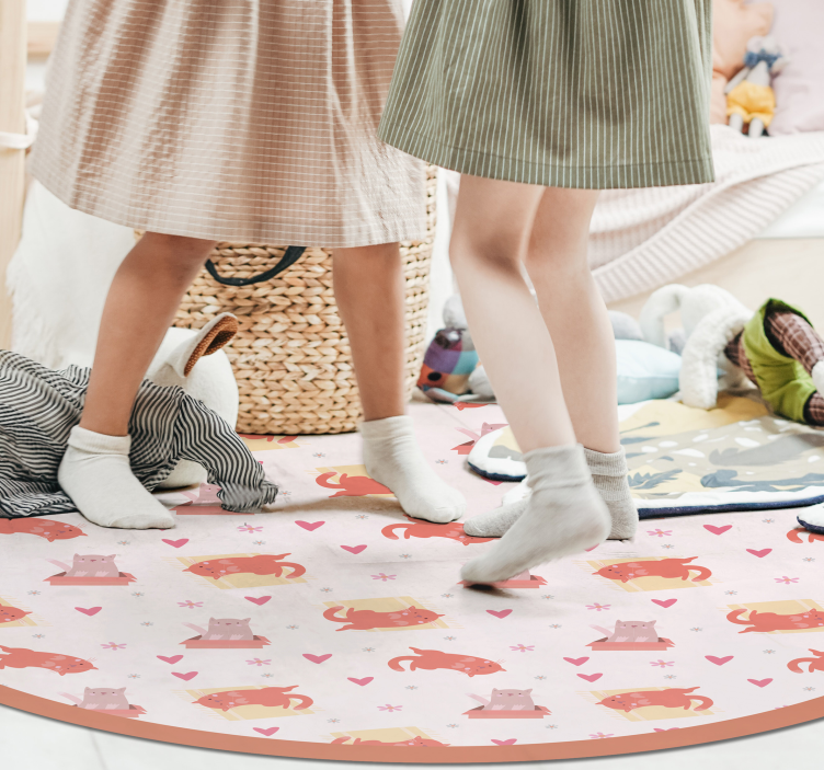 Aflombra vinílica animales Lindos gatos con corazones - TenVinilo