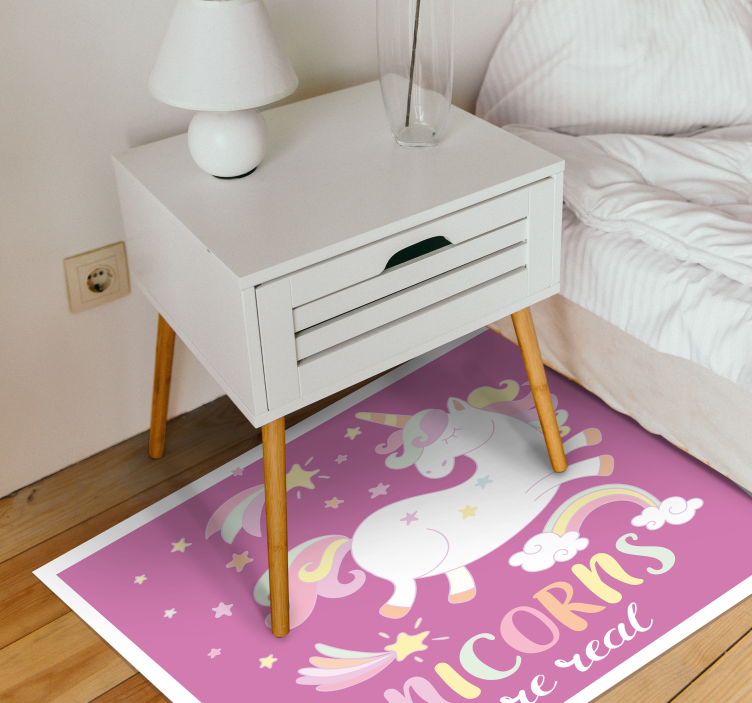 Alfombra vinílica Los unicornios son reales - TenVinilo