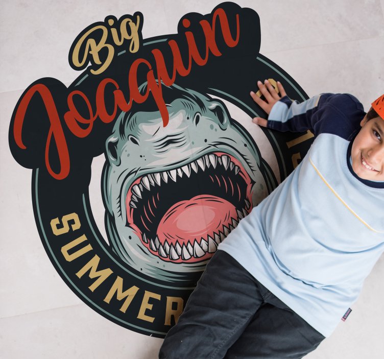 Aflombra vinílica logo vintage de gran tiburón - TenVinilo