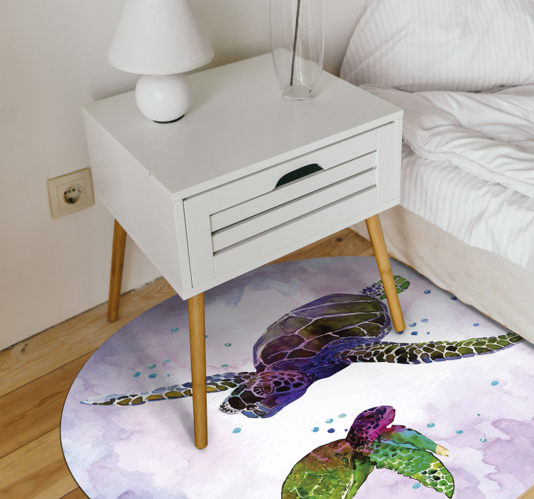 Alfombra vinílica animal tortuga estilo de arte - TenVinilo
