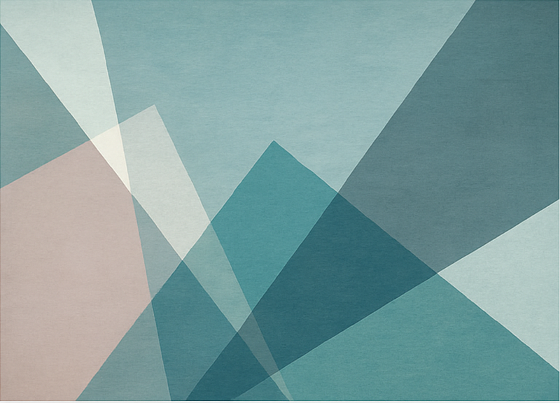 Alfombra vinílica azul diseño abstracto geométrico - TenVinilo