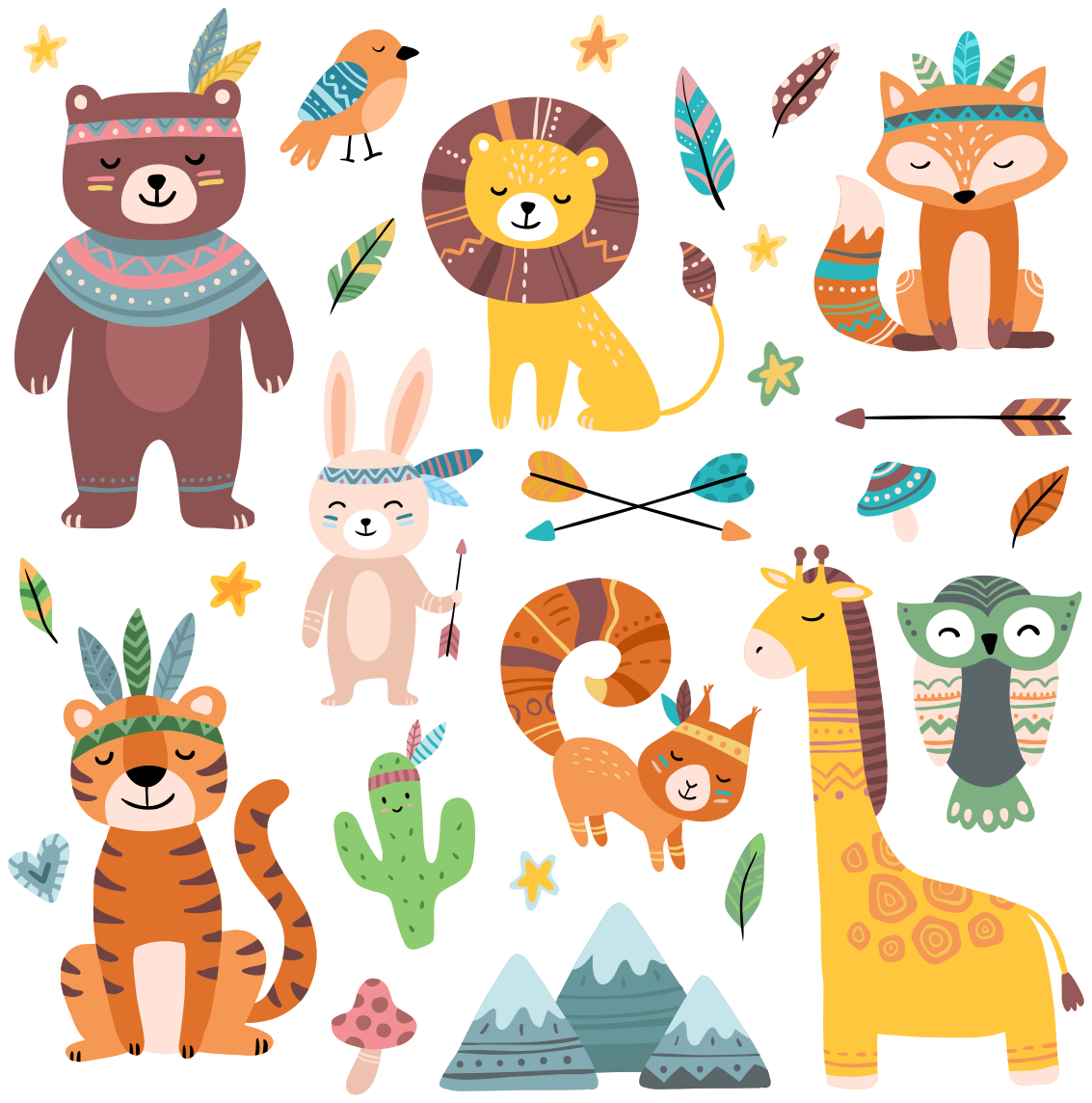 Alfombra vinílica animales bebés salvajes - TenVinilo