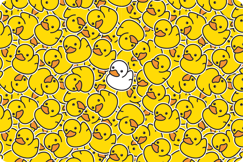 Alfombra vinílica animales pato blanco diferente - TenVinilo