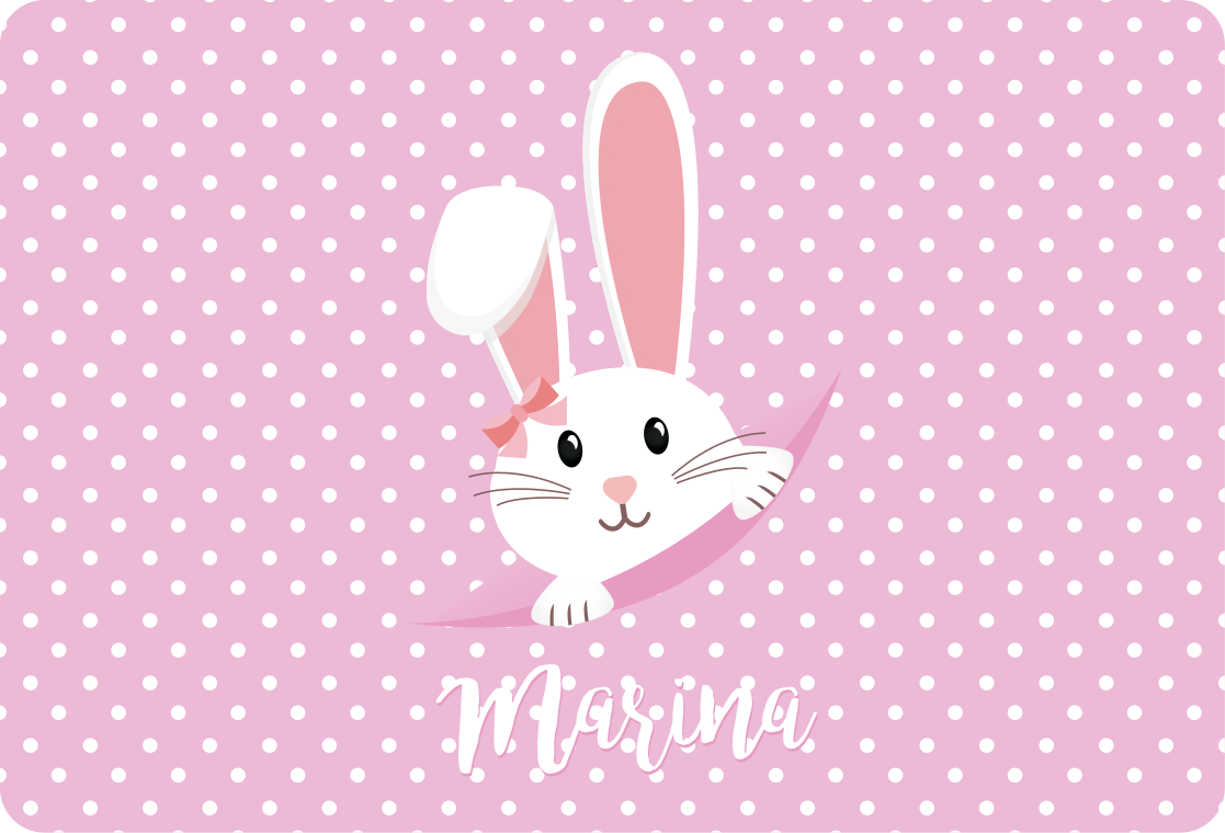 Alfombra vinílica animales con conejito lindo personalizado - TenVinilo