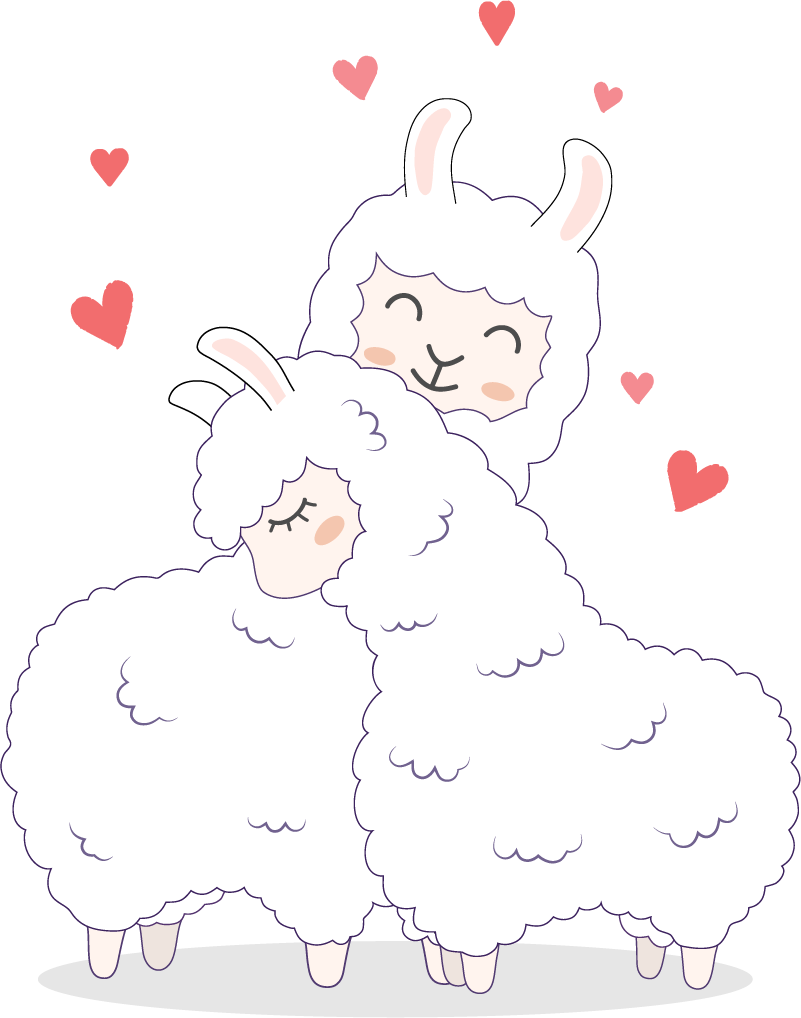 Alfombra vinílica animales adorables llamas - TenVinilo