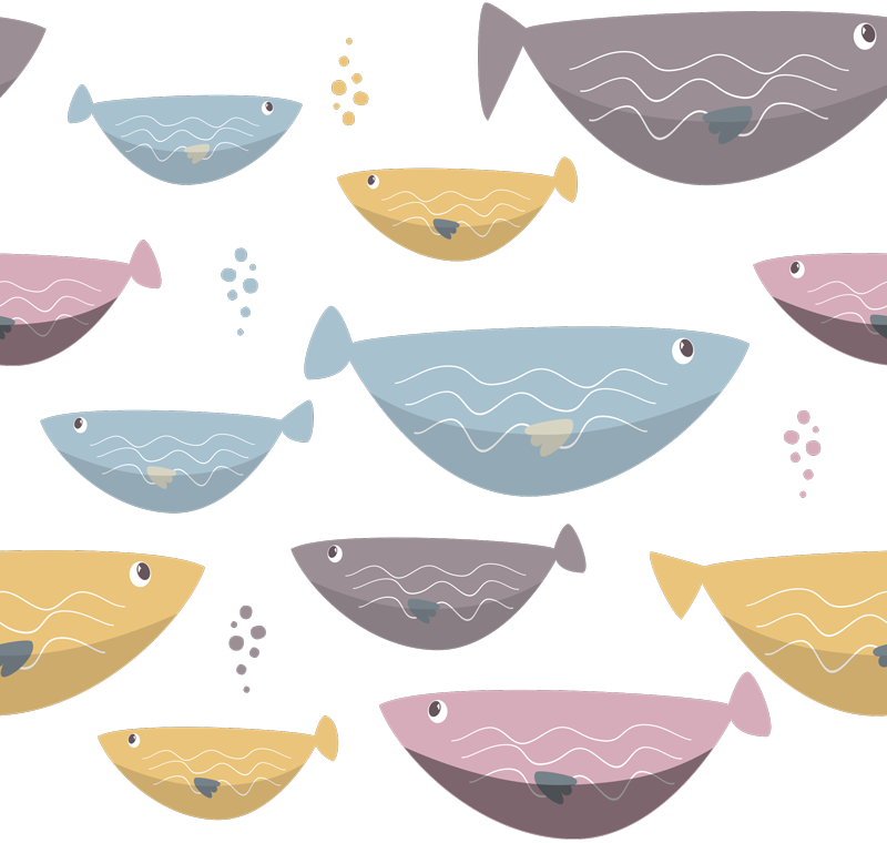 Alfombra vinílica animales peces de colores para niños - TenVinilo