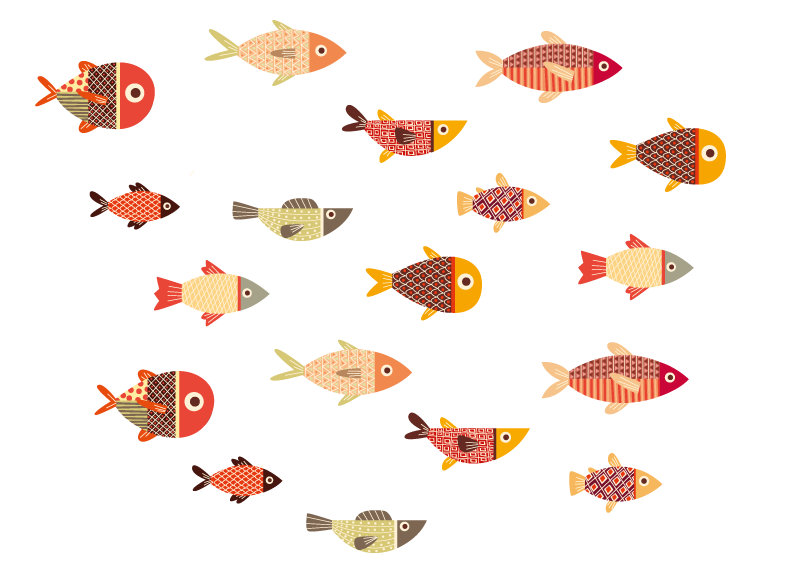 Alfombra vinílica animales peces coloridos redondos - TenVinilo