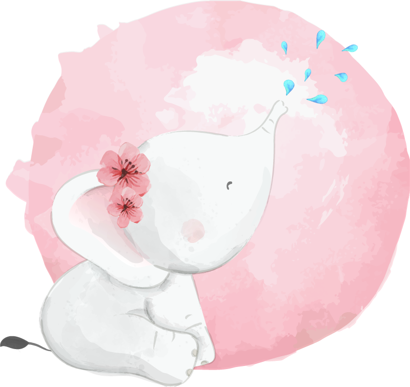 Alfombra vinílica animales África salvaje niña elefante - TenVinilo