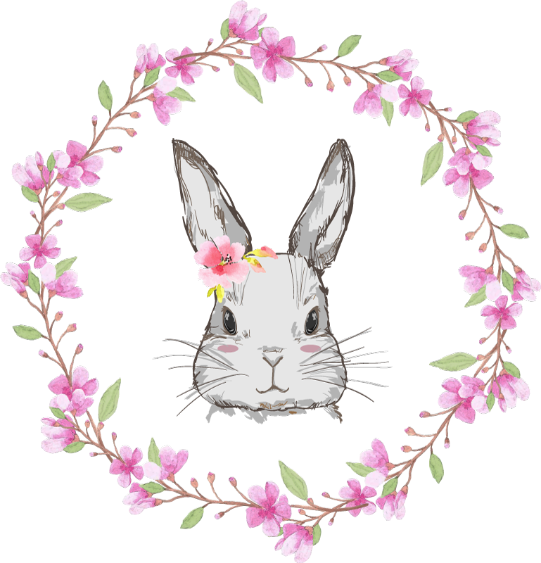 Alfombra vinílica animales África salvaje niña conejo - TenVinilo