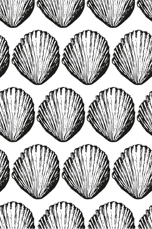 Alfombra vinílica animales patrón de conchas retro - TenVinilo