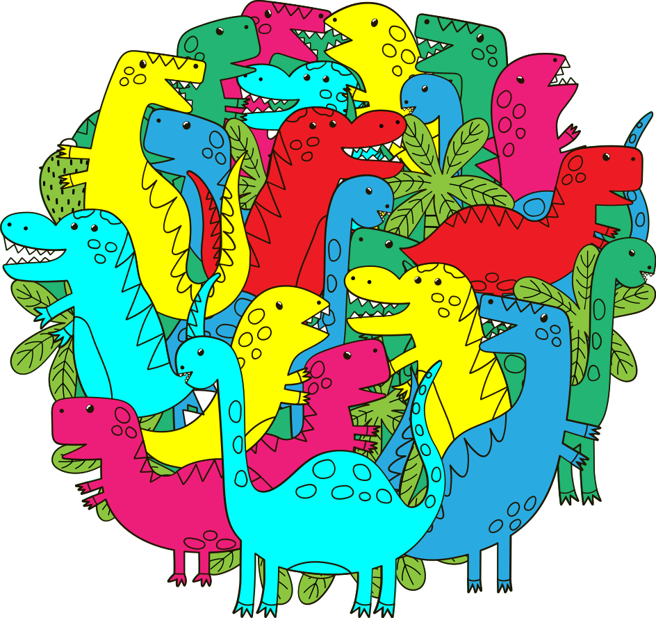 Alfombra vinílica animales dinosaurio colorido para niños - TenVinilo