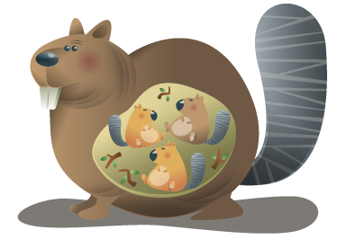 Alfombra vinílica animales madre ardilla - TenVinilo