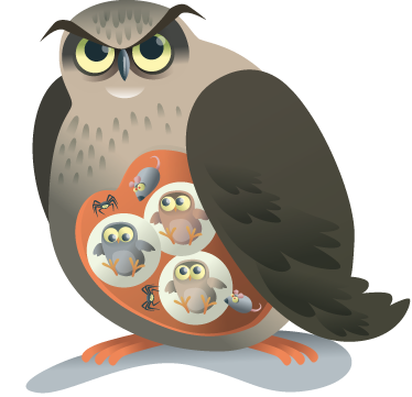 Alfombra vinílica animales búho madre - TenVinilo