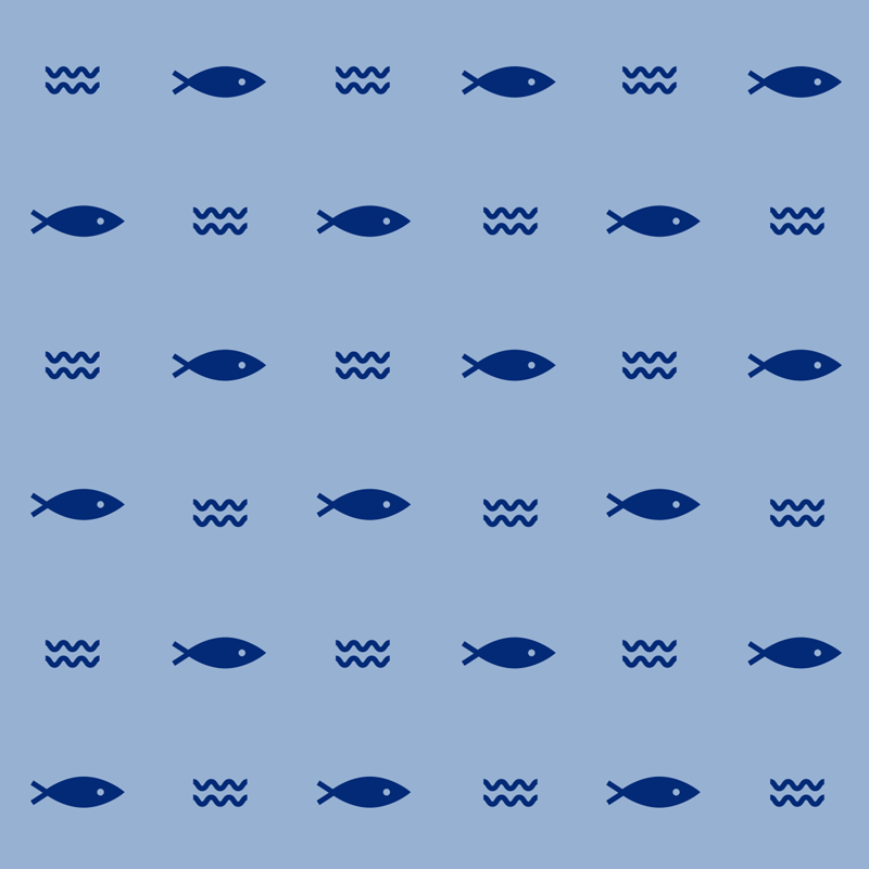 Alfombra vinílica animales patrón de peces minimalista - TenVinilo