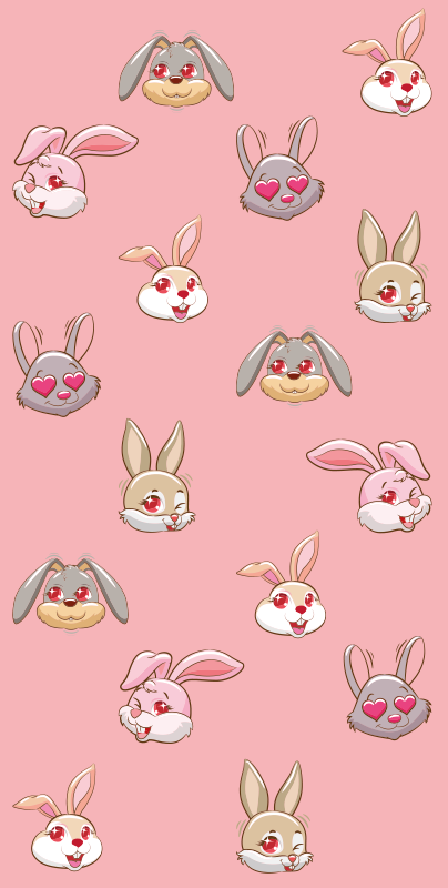 Alfombra vinílica animales conjunto de clipart de conejos - TenVinilo