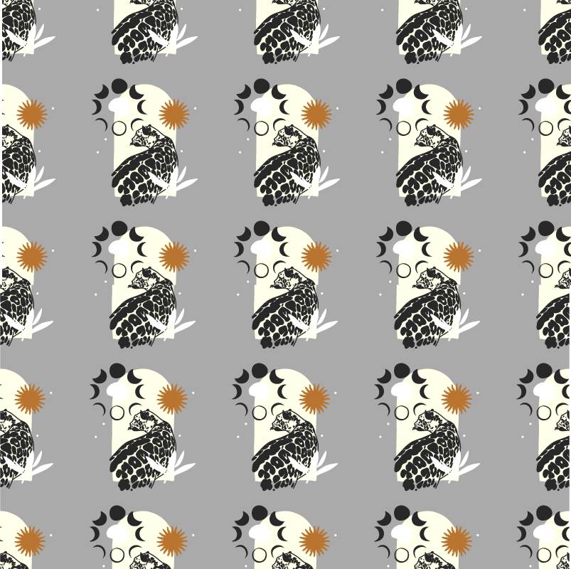 Alfombra vinílica animales leopardo negro bajo la luna - TenVinilo