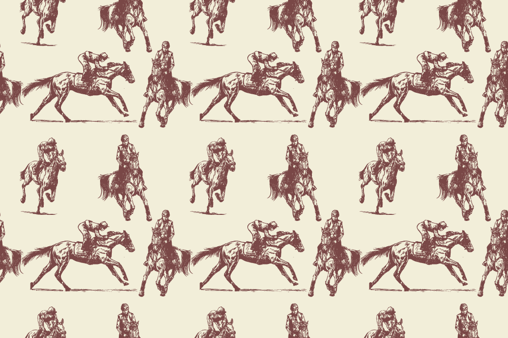 Alfombra vinílica animales diseño caballos beige y marrón - TenVinilo