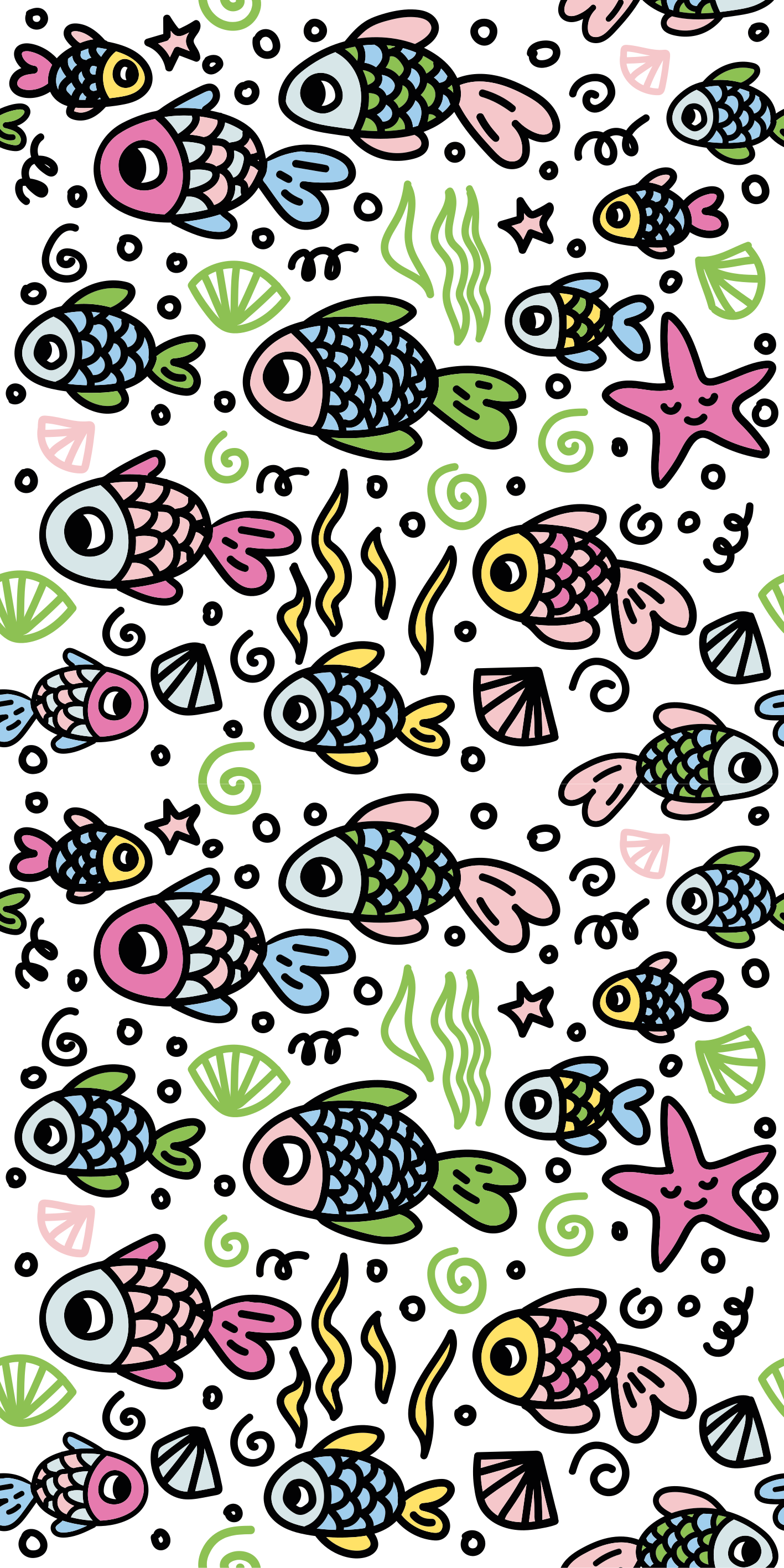 Alfombra vinílica animales diseño de peces multicolores - TenVinilo