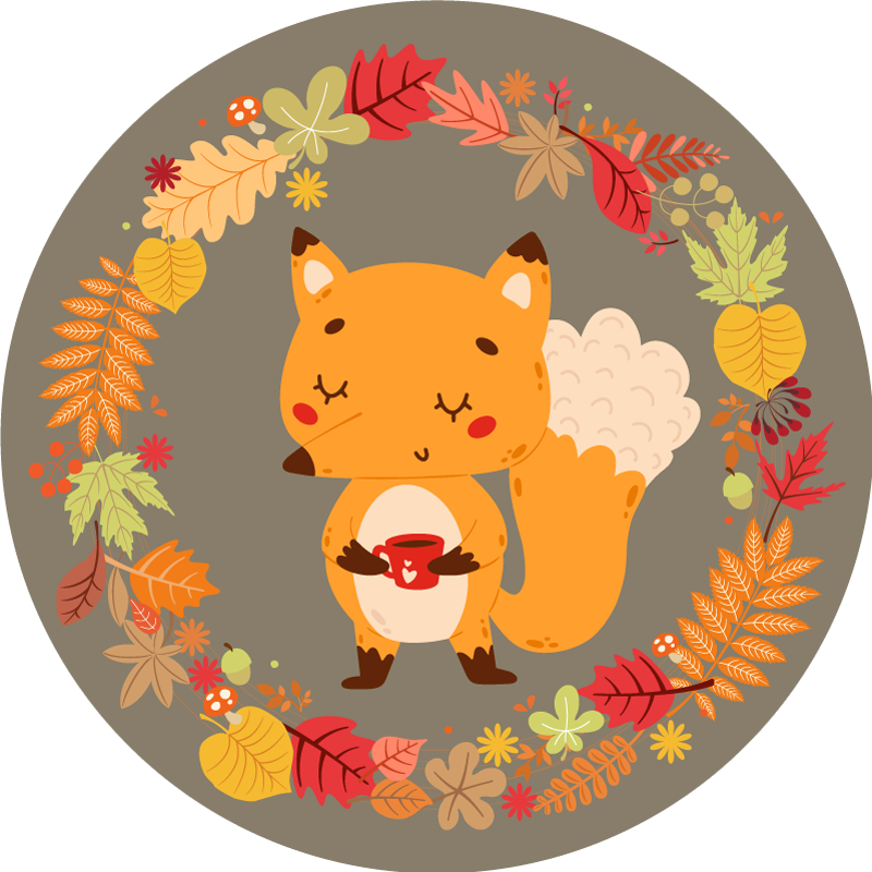 Alfombra vinílica animales escultura de zorro encantador - TenVinilo