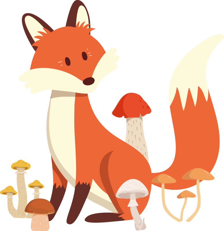 Alfombra vinílica animales arte de zorro caprichoso - TenVinilo