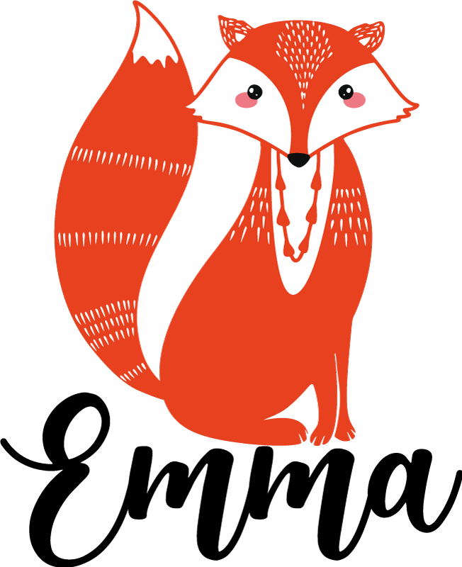 Alfombra vinílica animales ilustración de zorro lindos - TenVinilo