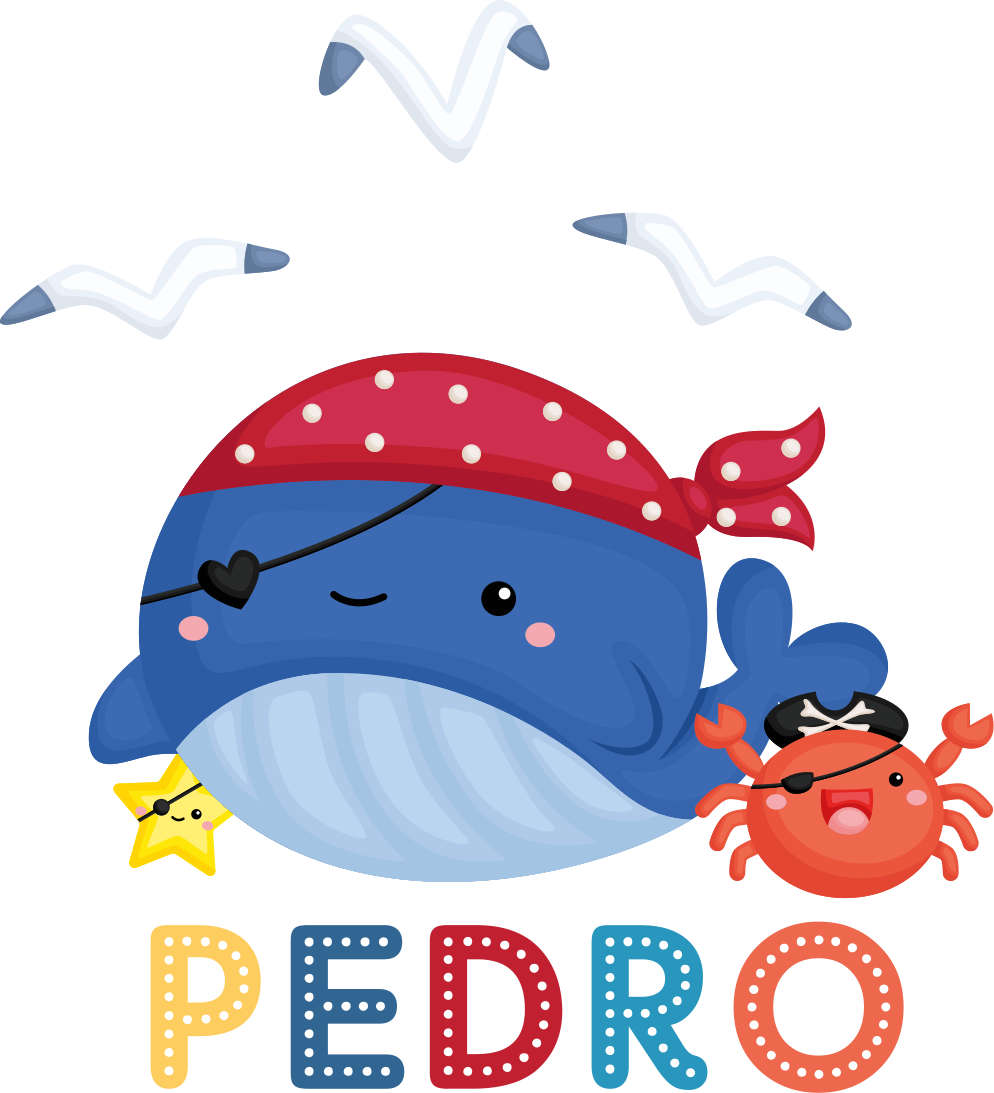 Alfombra vinílica animales ballena pirata linda - TenVinilo