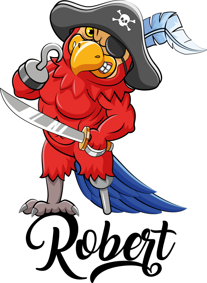 Alfombra vinílica animales figura loro pirata - TenVinilo