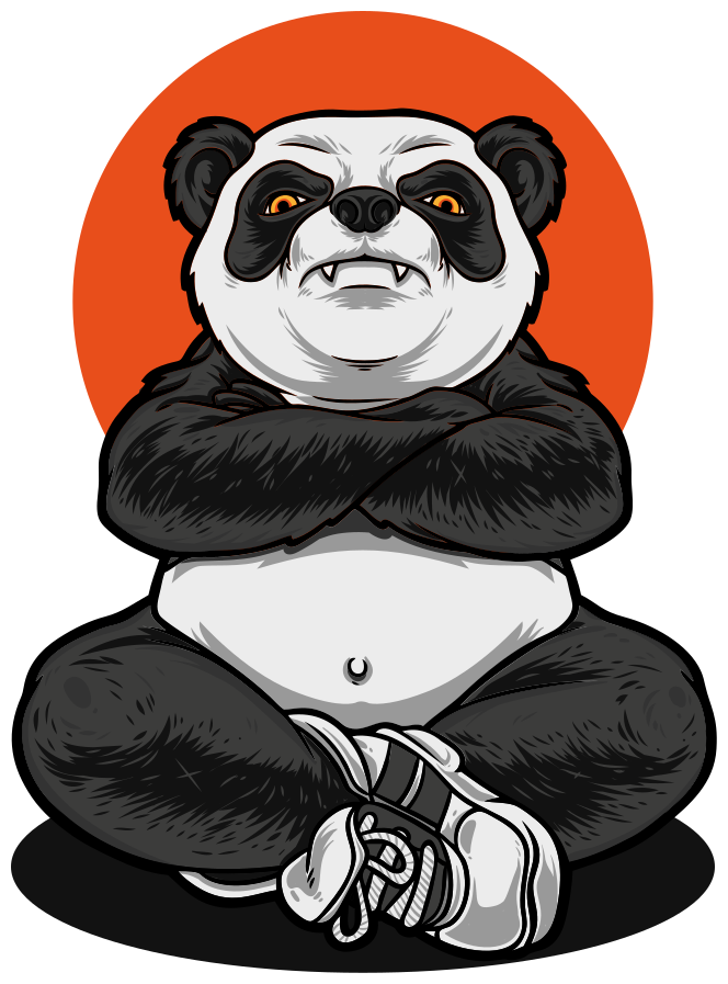 Alfombra vinílica animales panda abrazando la calma - TenVinilo