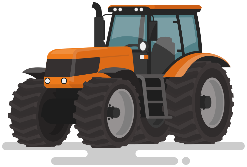 Alfombra vinílica animales tractor con grandes ruedas - TenVinilo