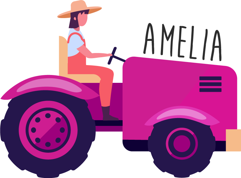Alfombra vinílica animales aventura personalizada tractor - TenVinilo