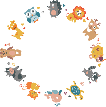 Alfombra vinílica animales en círculo - TenVinilo