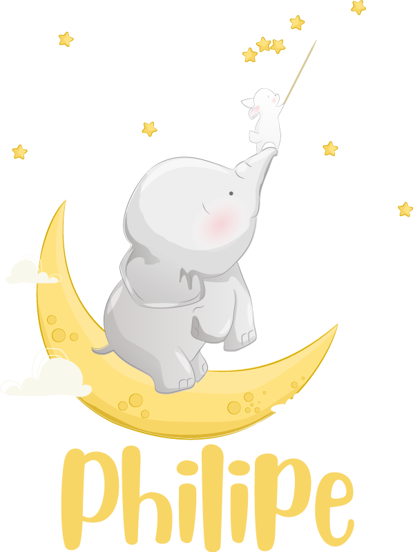 Alfombra vinílica animales elefante y conejo atrapando la st - TenVinilo