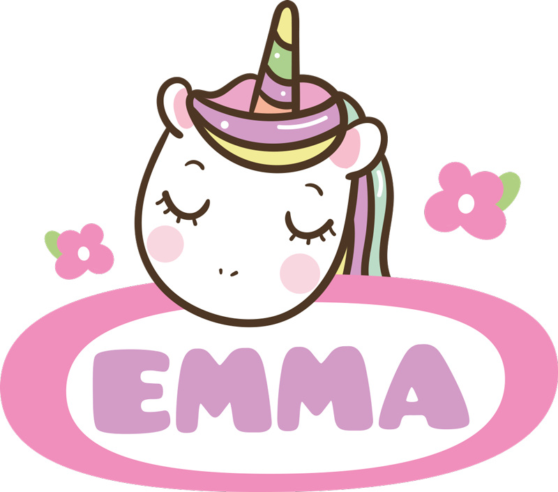 Alfombra vinílica animales etiqueta de nombre colorida - TenVinilo