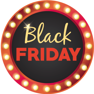Alfombra vinílica black friday promoción redonda roja - TenVinilo
