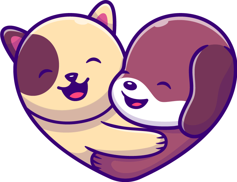 Alfombra vinílica animales abrazo de animales adorables - TenVinilo