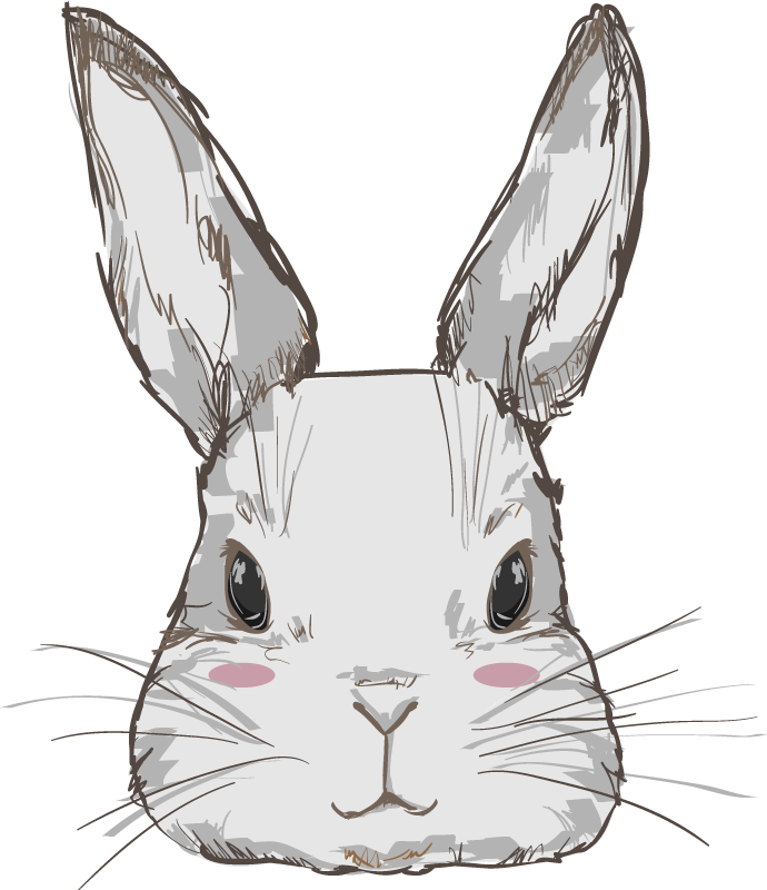 Alfombra vinílica animales cabeza de conejo linda - TenVinilo