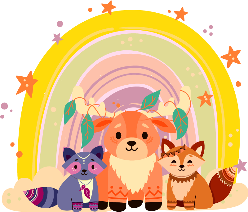 Alfombra vinílica animales trio de criaturas encantadoras - TenVinilo