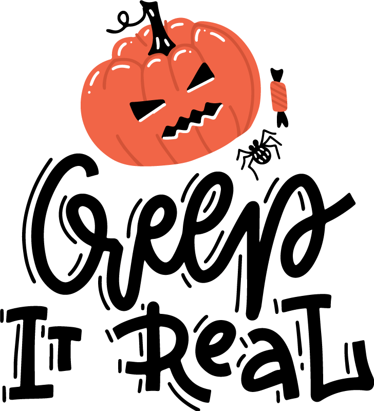 Alfombra vinílica halloween diseño calabaza terrorífica - TenVinilo
