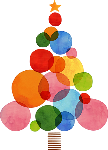 Alfombra vinílica navidad acuarela colorida - TenVinilo