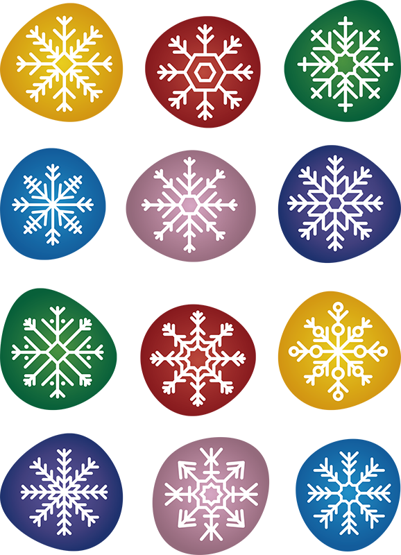 Alfombra vinílica navidad copos de nieve coloridos - TenVinilo