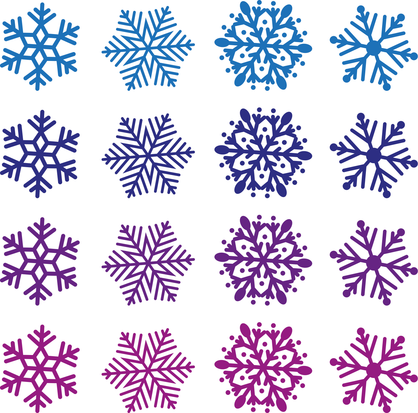 Alfombra vinílica navidad copos de nieve morados y azules - TenVinilo