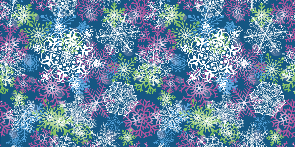 Alfombra vinílica navidad copos de nieve sobre fondo azul - TenVinilo