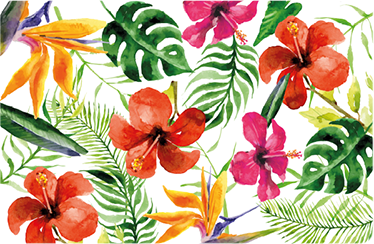 Alfombra vinílica flores monstera colorida - TenVinilo