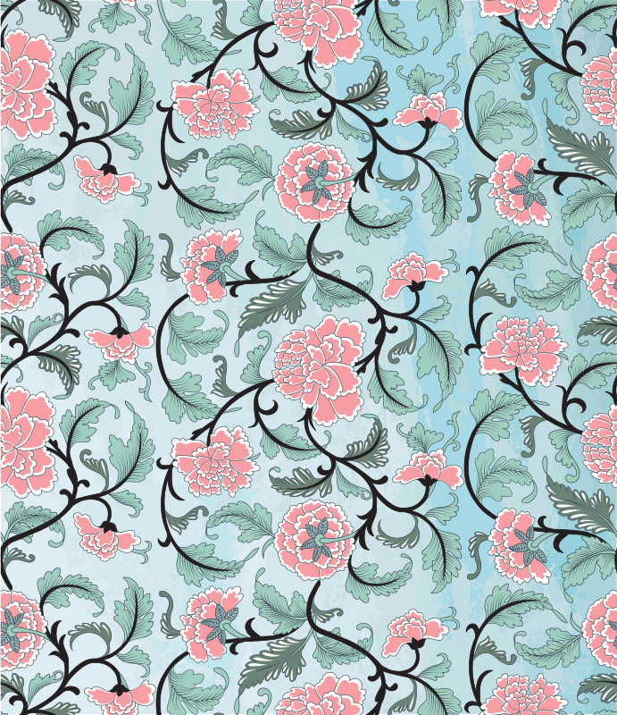 Alfombra vinílica flores película de flores japonesas - TenVinilo